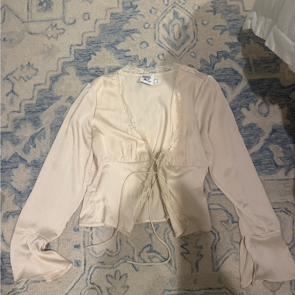 Princess Polly Cream Lace Blouse